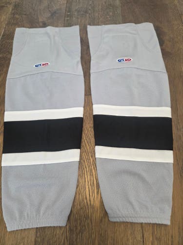 Gray Youth Small LA Kings Athletic Knit Socks Pro Stock (New)