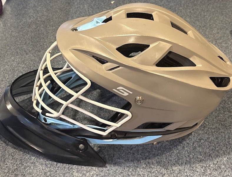 Cascade S Helmet - Matte Grey/Carolina Blue *With Cascade Goalie Shield*
