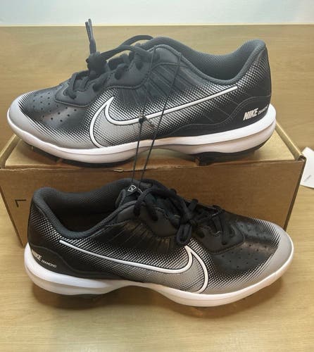 Black Men's Size M 8.5 (W 9.5) Adult Nike Alpha Huarache Varsity Low Top Metal (New)