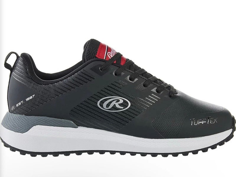 Black Men's Size M 8.5 (W 9.5) Adult Rawlings Low Top Turf Cleats (New)