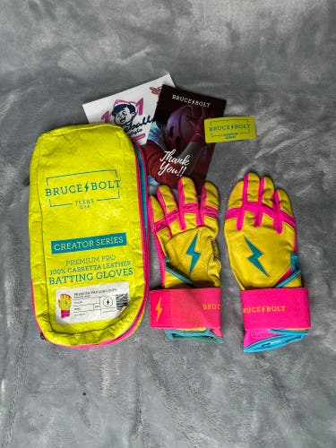 Yellow Small Bruce Bolt Batting Gloves (Used)