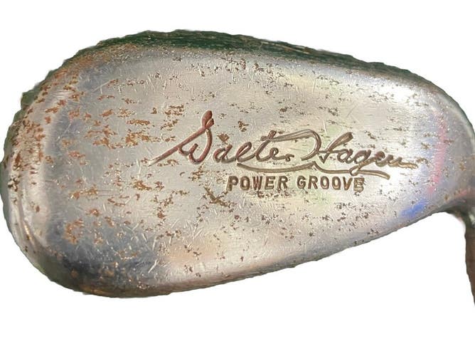 Walter Hagen Power Groove 7 Iron RH Fluted Steel 35.5" Distressed Vintage Grip
