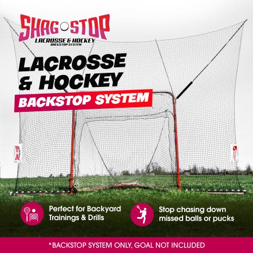 Shag Stop, Goal Mounted Backstop System - Fits Lacrosse, Box Lacrosse, and Hockey Goals!