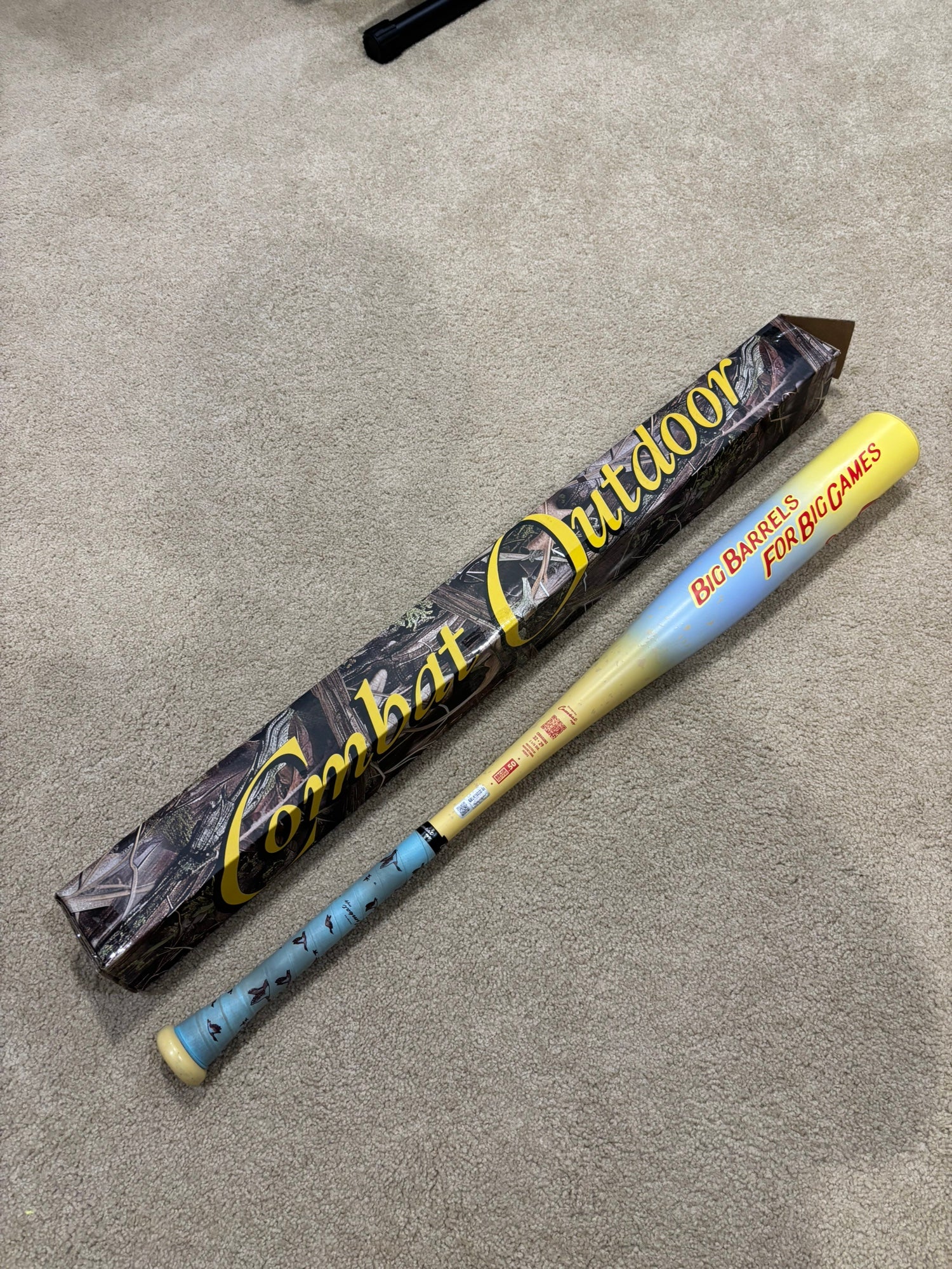 Batte Baseball Combat Spec A1 BBCOR 2025 – 32/29, Biscuits & Crème, Légère Usure
