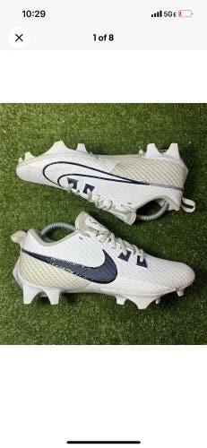 Size 8 Nike Vapor Edge Speed 360 Lacrosse Football Cleats White Navy