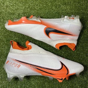 Size 10.5 Nike Vapor Edge Elite 360 Lacrosse Football cleats White Orange Flyknit