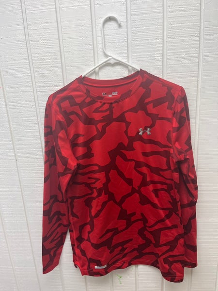 Under Armour Coldgear Compression LS Tee Red Men’s Small Fitted Athletic Sports