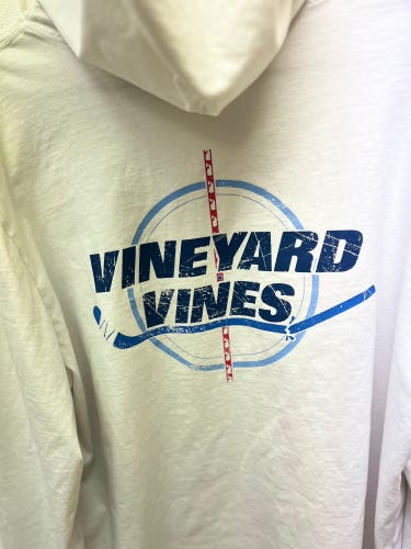 Vineyard Vines Hockey Hoodie Men’s XL Lightweight White Sweatshirt Athleisure