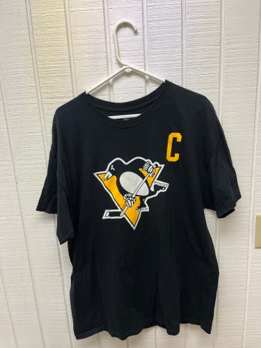 NHL Fanatics Pittsburgh Penguins #87 Sydney Crosby Black Jersey Tee Men’s XL