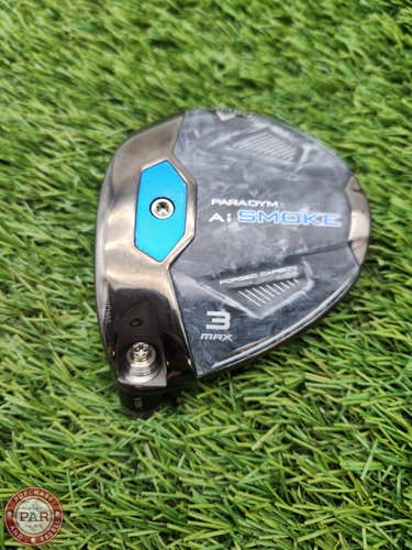 LEFTY 2024 CALLAWAY PARADYM AI SMOKE MAX 3 WOOD 15* CLUBHEAD ONLY VERYGOOD
