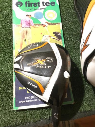 Callaway X2 Hot Pro Deep 14.5* 3 Wood Stiff Aldila Tour ATX75 Graphite Shaft VGC