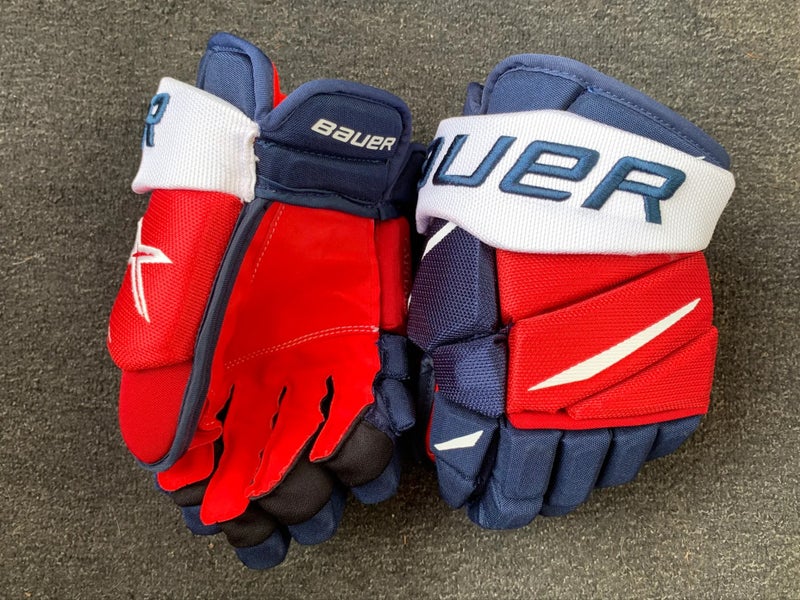Short cuff Pro Stock Washington Capitals Bauer Vapor 2X Pro Gloves 14"