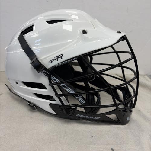 Adult Size S/M Cascade cpv-R Lacrosse Helmet. White.