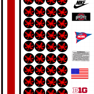 OHIO STATE OSU BUCKEYES Football Helmet Decals One (1) Set Full Size 8 mil black