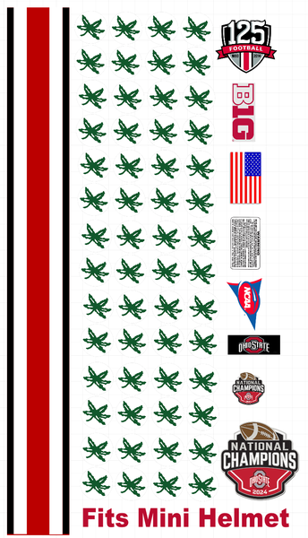 OHIO STATE OSU BUCKEYES Football Helmet Decals One (1) Set mini Size 8 mil