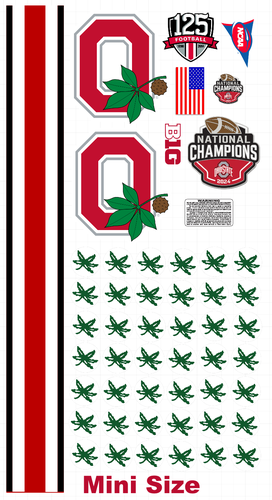 OHIO STATE OSU BUCKEYES Football Helmet Decals One (1) Set mini Size 8 mil