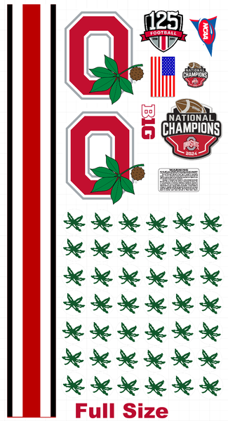 OHIO STATE OSU BUCKEYES Football Helmet Decals One (1) Set Full Size 8 mil