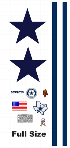 Dallas Cowboys Football Helmet Decals Full Size 8 Mil Convex Gear Wrap