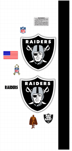 Las Vegas Raiders football helmet mini Size vinyl decals 8 Mil Convex Gear Wrap