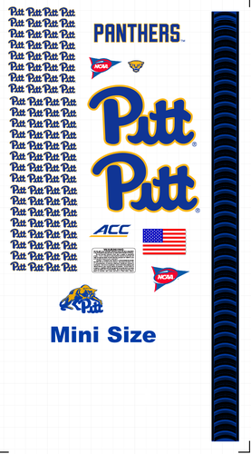 Pitt Panthers mini size football helmet vinyl decals 8 Mil Convex Gear Wrap