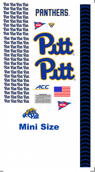 Pitt Panthers mini size football helmet vinyl decals 8 Mil Convex Gear Wrap