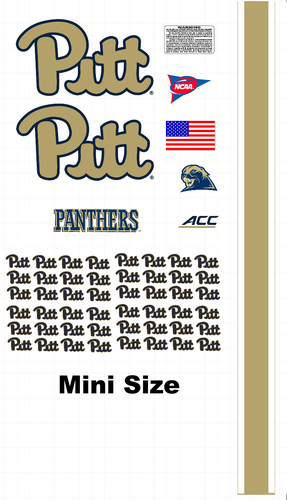 Pitt Panthers mini size football helmet vinyl decals 8 Mil Convex Gear Wrap
