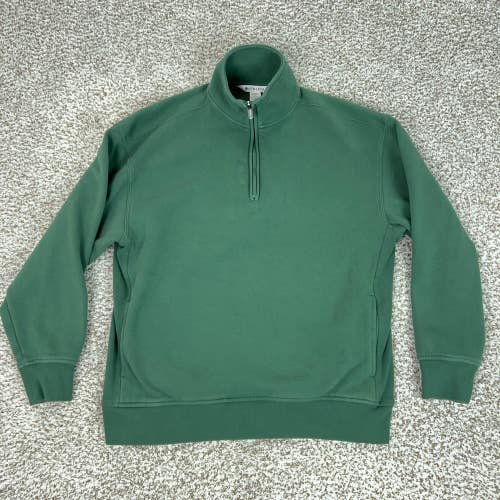 Athleta Sweatshirt Womens XS Green Mock Neck Forever Fleece 1/4 Zip Pullover