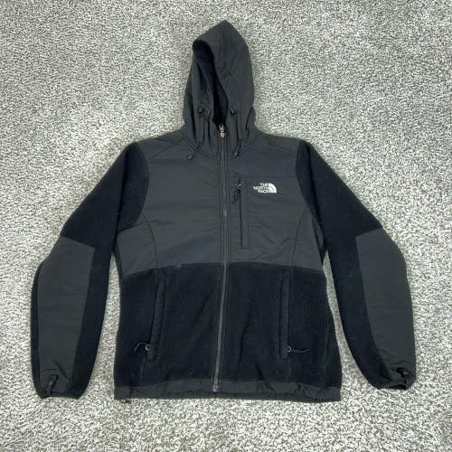 The North Face Jacket Womens Small Black Polartec Fleece Hooded Full Zip Denali