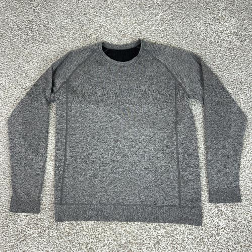 Lululemon Sweatshirt Mens Large Gray Crewneck Knit Pullover Logo Raglan Top