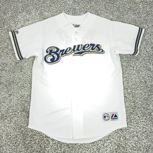 Milwaukee Brewers Jersey Mens Medium White MLB Baseball Majestic JJ Hardy 7