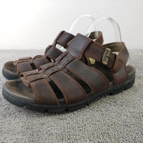 Timberland Fisherman Sandals Mens Size 10 Brown Leather Slingback Shoes