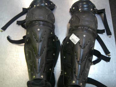 Used All Star SHIN Catchers Leg Guards Black Youth 11339-S000198966