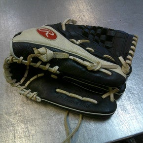 Used Rawlings SHUT OUT BB/SB Glove RH Throw Black 12" 11339-S000199614