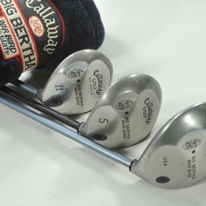 Callaway Big Bertha Warbird 9* Driver, 5 and 11 Fairway Wood Set Regular #212717