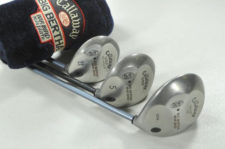Callaway Big Bertha Warbird 9* Driver, 5 and 11 Fairway Wood Set Regular #212717