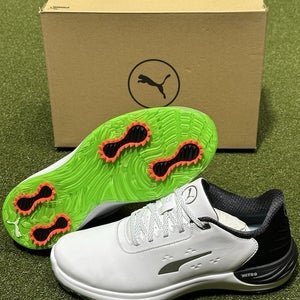 PUMA Phantomcat Nitro Premium Leather Golf Shoes White/Black/Green - Choose Size