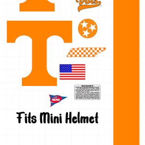 Tennessee vols  mini Size football helmet vinyl decals 8 Mil Convex Gear wrap