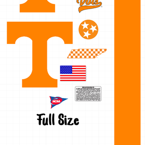 Tennessee vols Full Size football helmet vinyl decals 8 Mil Convex Gear wrap