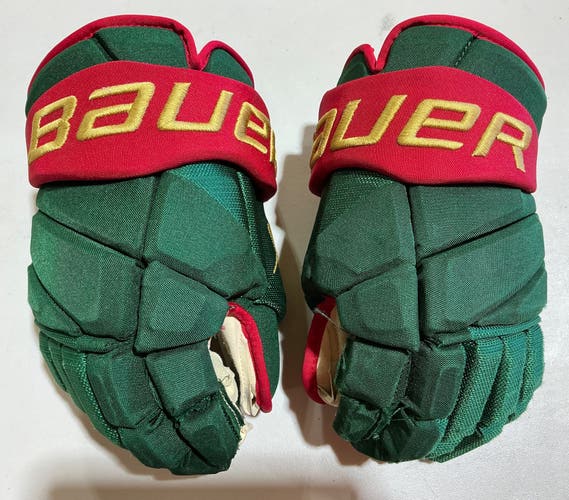 Bauer X Pro Stock Hockey Gloves 14” Green WILD BOLDY (Used) 1260