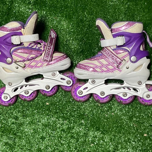 Girls Adjustable Ernan Inline Skates Size 31-34 (Kids 13-2) ABEC-7 Rollerblades