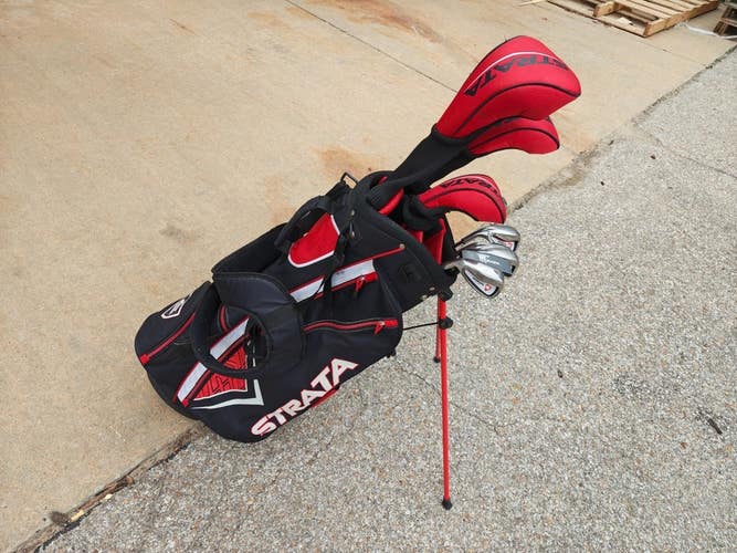 Callaway Strata 10 Piece Regular Flex Complete Golf Set Stand Bag Left Handed LH