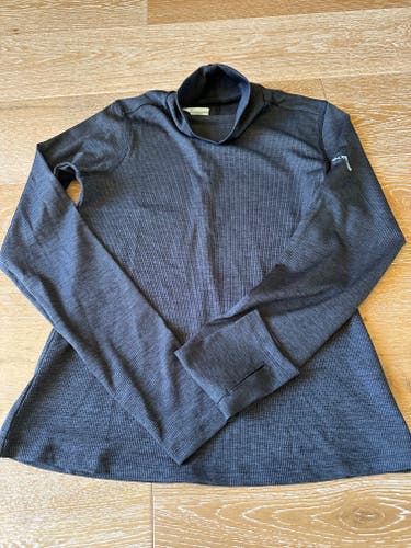 Columbia Sweater Womens M Black Waffle Knit Turtleneck Pullover Top