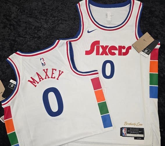 60317 Mens 76ers TYRESE MAXEY City Edition Spectrum Basketball JERSEY NWT $120