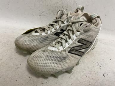 Used New Balance FREEZE 5 MID LAX Cleats Mens White And Silver Senior 5 11855-S000200128