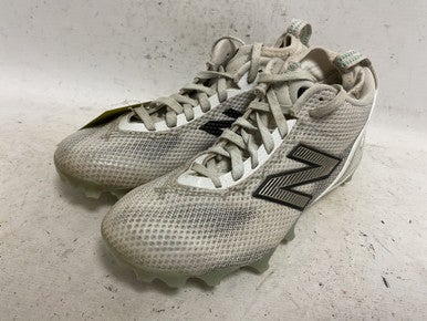 Used New Balance FREEZE 5 MID LAX Cleats Mens White And Silver Senior 5 11855-S000200128