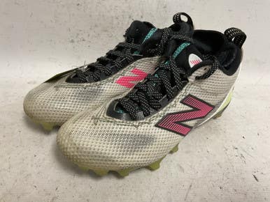 Used New Balance FREEZE V5 LE LAX Cleats Mens White And Pink Senior 5.5 11855-S000200129