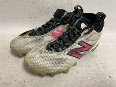 Used New Balance FREEZE V5 LE LAX Cleats Mens White And Pink Senior 5.5 11855-S000200129