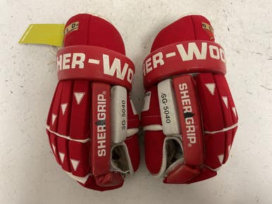 Used Sher-wood SG-5040 Senior Gloves Red 15" 11855-S000200037