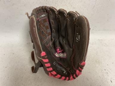 Used Rawlings FP11T RH Throw Fastpitch Gloves Brown 11" 11855-S000200010