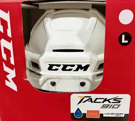CCM TACKS 910 HELMET WHT LARGE (New)